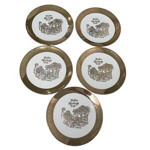 Palm Springs California Plates Vintage Porcelain Mid Century Modern Set of Five